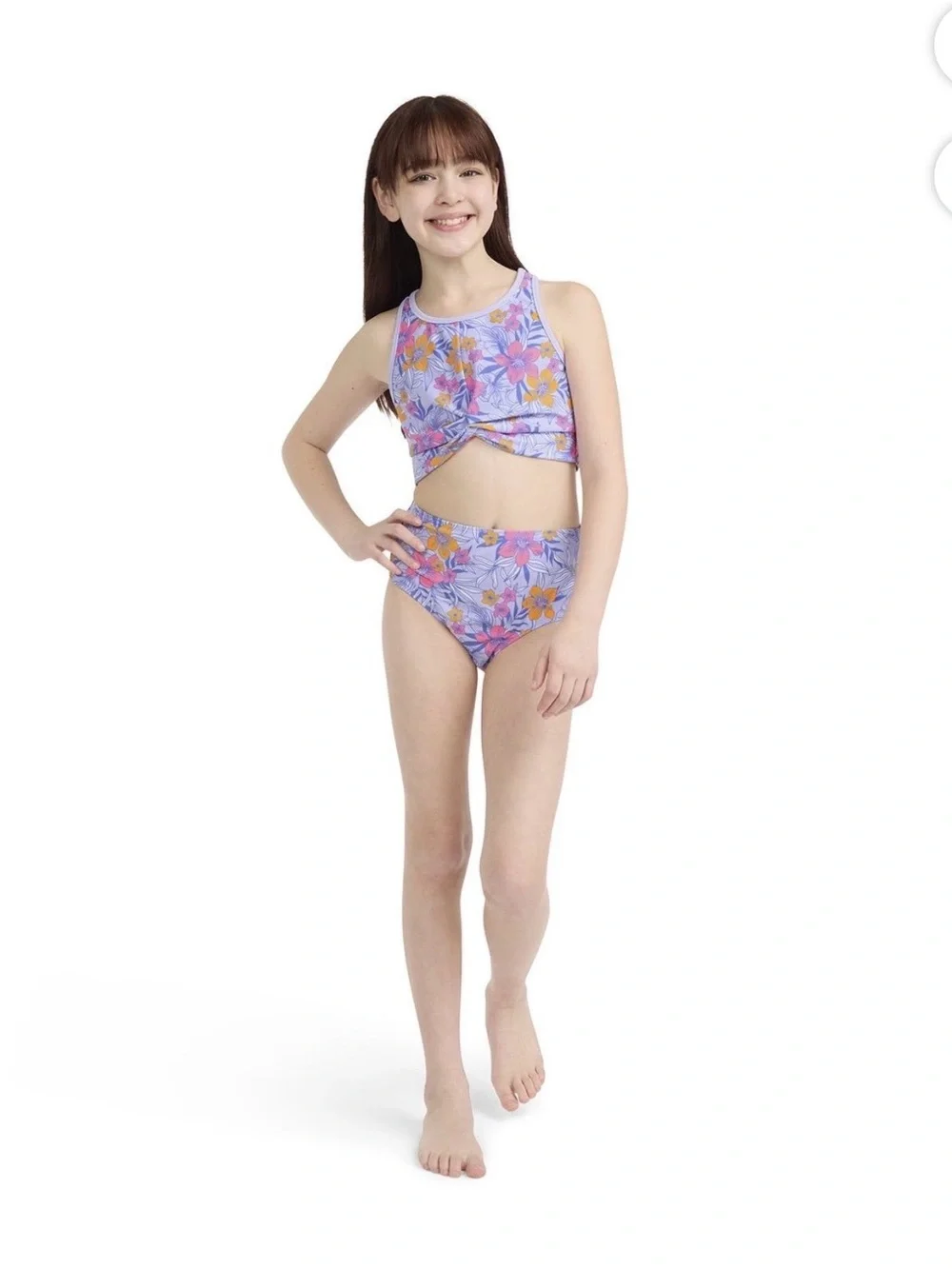 Hurley Girls 2-Piece Braided Ruffle Tankini